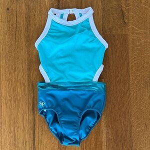 Sylvia P gymnastics leotards size Child 10…Caribbean Wisteria…Like New!
